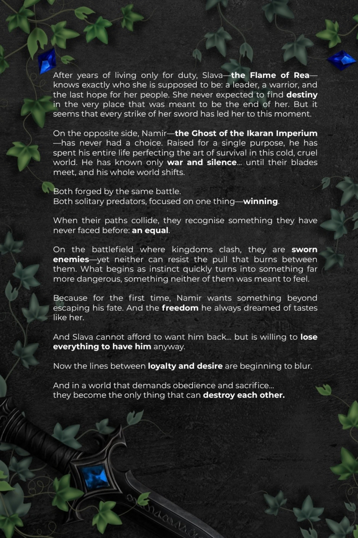 Back cover and synopsis of The Tale of Two Flames: Battleforged Hearts